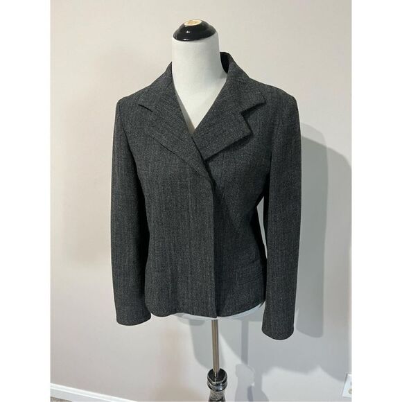 Narciso Rodriguez Italy Black/Grey Wool blend Blazer Jacket size 8 - Picture 1 of 12